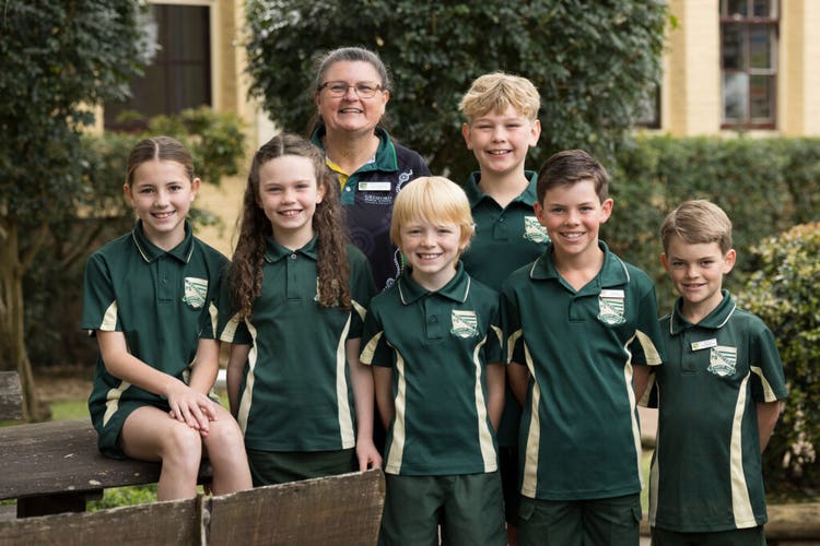 Students with Jody Kilpatrick - Principal